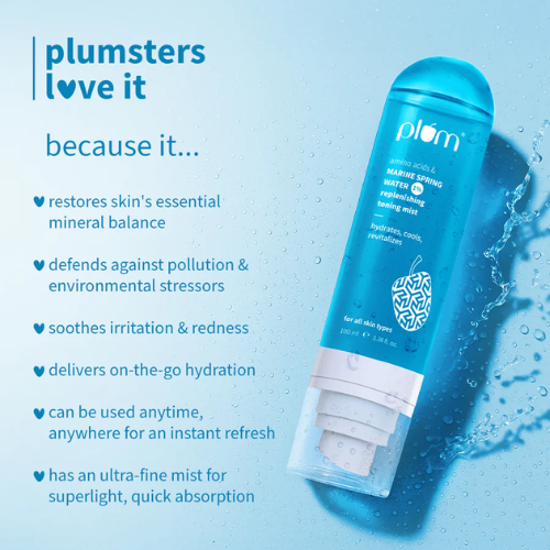 Plum 1% Marine Spring Water Replenishing Toning Mist Spray 100ml