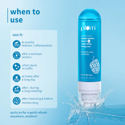 Plum 1% Marine Spring Water Replenishing Toning Mist Spray 100ml