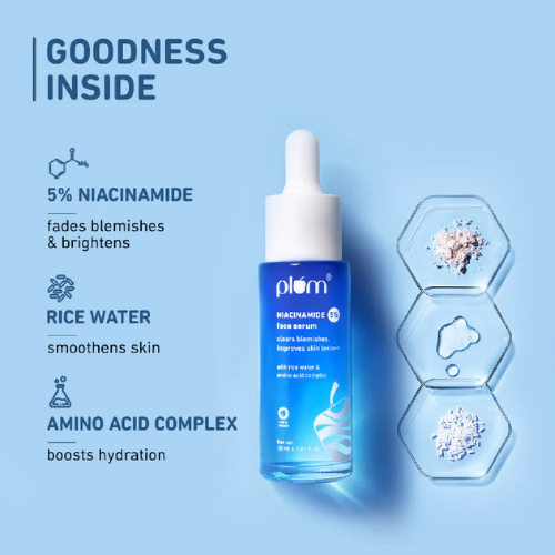 Plum 5% Niacinamide & Rice Water Brightening Face Serum 30ml