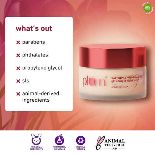 Plum Saffron & Kumkumadi Oil Glow Bright Moisturizer SPF 35 - 50g x2