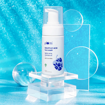 Plum 1% Salicylic Acid Foaming Face Wash for Acne - 110ml x2 Pack