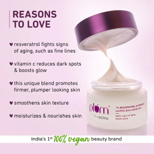 Plum 1% Resveratrol & Vitamin C Youthful Glow Moisturizer 50g