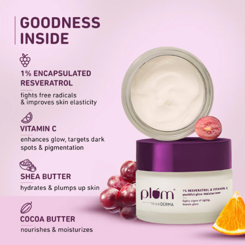 Plum 1% Resveratrol & Vitamin C Youthful Glow Moisturizer 50g
