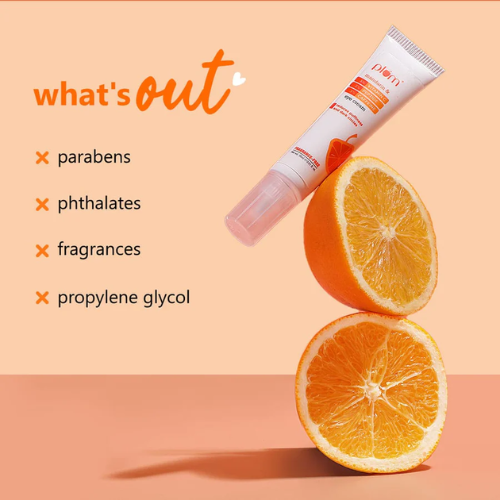 Plum 3% Vitamin C, 3% Peptide & 3% Caffeine Under Eye Cream with Mandarin 15ml