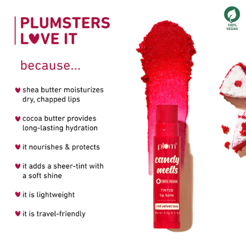Plum Candy Melts Red Velvet Love Tinted Lip Balm