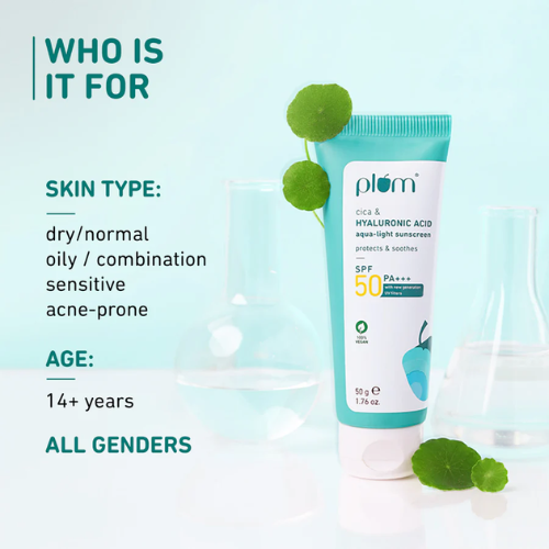 Plum Cica & Hyaluronic Acid SPF 50 Sunscreen 50g