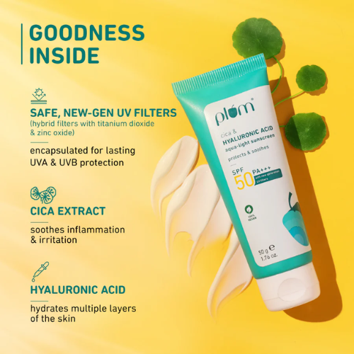 Plum Cica & Hyaluronic Acid SPF 50 Sunscreen 50g