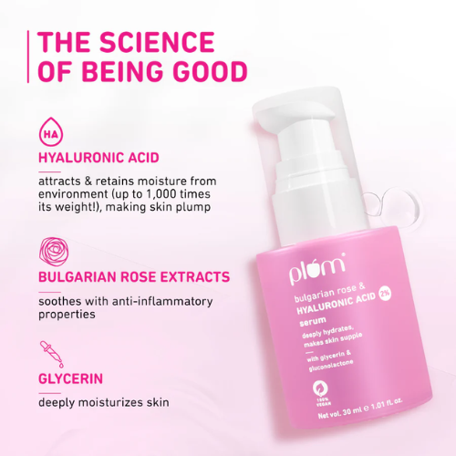 Plum 2% Hyaluronic Acid Serum for Face with Bulgarian Rose 30ml