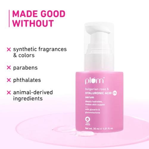 Plum 2% Hyaluronic Acid Serum for Face with Bulgarian Rose 30ml