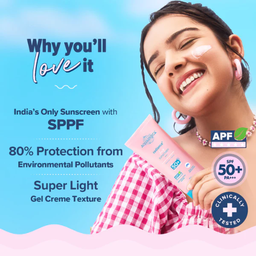 Aqualogica Radiance+ Dewy Sunscreen SPF 50+ PA++++ | Watermelon & Niacinamide – 80g