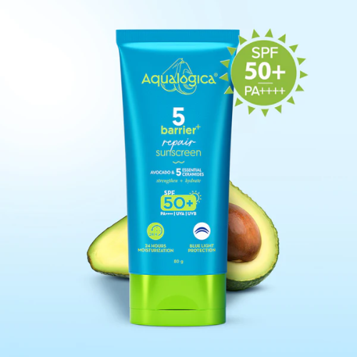 Aqualogica 5 Barrier+ Repair Sunscreen SPF 50+ PA++++ | Avocado & 5 Ceramides – 80g