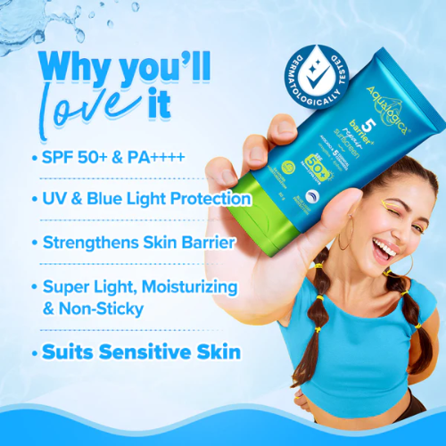 Aqualogica 5 Barrier+ Repair Sunscreen SPF 50+ PA++++ | Avocado & 5 Ceramides – 80g
