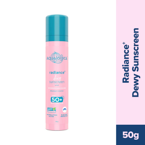 Aqualogica Radiance+ Dewy Sunscreen SPF 50+ PA++++ | Watermelon & Niacinamide – 50g