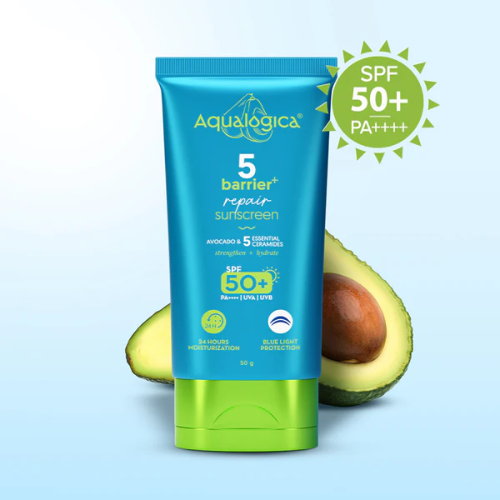 Aqualogica Barrier+ Repair Sunscreen SPF 50+ PA++++ – 50g | Hydrating & Skin Barrier Repair