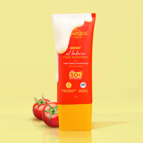Aqualogica Detan+ Oil Balance Fluid Sunscreen SPF 50+ PA++++ – 50g | Matte & Hydrating