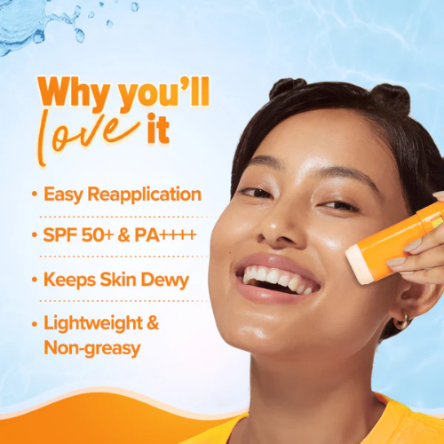 Aqualogica Glow+ Dewy Sunstick SPF 50+ PA++++ – 20g | Easy Reapplication & No White Cast