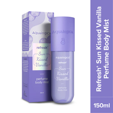 Aqualogica Refresh+ Sun Kissed Vanilla Body Mist – 150ml | Zemea & Hyaluronic Acid | Hydrating & Fragrant