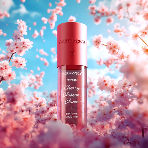 Aqualogica Refresh+ Cherry Blossom Bloom Body Mist – 150ml | Zemea & Hyaluronic Acid | Hydrating & Fragrant