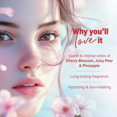 Aqualogica Refresh+ Cherry Blossom Bloom Body Mist – 150ml | Zemea & Hyaluronic Acid | Hydrating & Fragrant