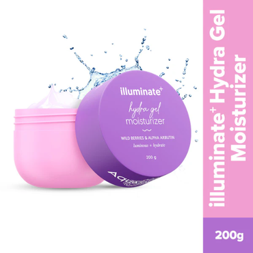 Aqualogica Illuminate+ Hydra Gel Moisturizer – 200g | Wild Berries & Alpha Arbutin | Hydrating & Brightening