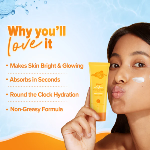 Aqualogical Glow+ Oil Free Moisturizer with Papaya & Vitamin C for Glowing Skin - 100g