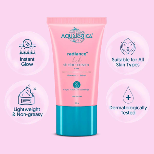 Aqualogical Radiance+ Lush Strobe Cream with Watermelon & Niacinamide for Instant HD Glow - 30g