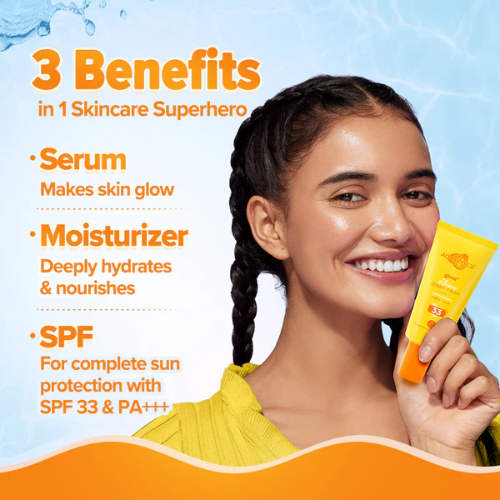 Aqualogical Glow+ 3-in-1 Delicious Dream Cream with SPF 33+ & PA+++ for Glowing Skin - 50g