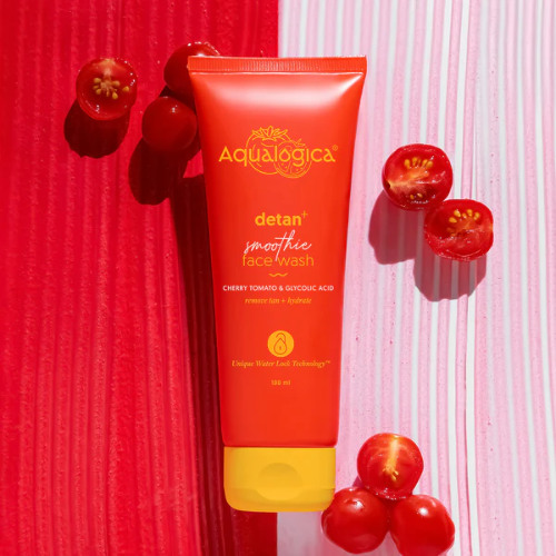 Aqualogical Detan+ Smoothie Face Wash with Cherry Tomato & Glycolic Acid for Tan Removal - 100ml