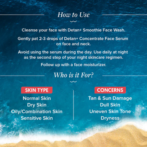 Aqualogical Detan+ Concentrate Face Serum with Cherry Tomato & Glycolic Acid for Tan Removal - 30ml