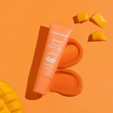 Aqualogica Coral Slush Plump+ Luscious Tinted SPF 20+ Lip Balm with Mango & Hyaluronic Acid - 10g