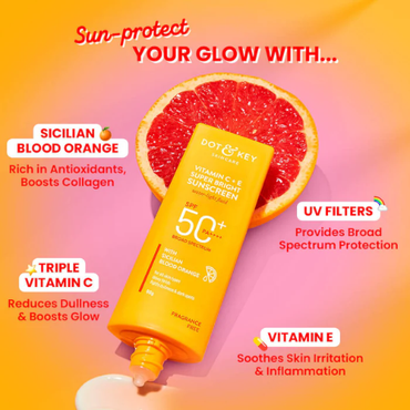 Dot & Key Vitamin C + E Sunscreen, SPF 50+ PA++++ 50g