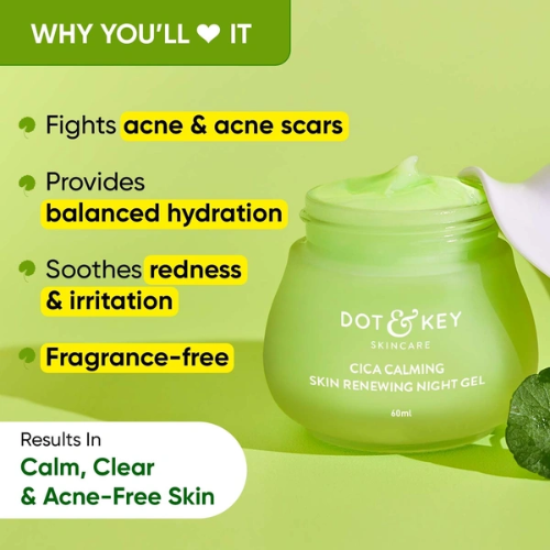 Dot & Key Cica Calming Night Gel (Niacinamide + Green Tea) 60ml