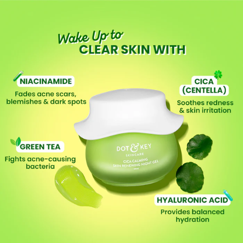 Dot & Key Cica Calming Night Gel (Niacinamide + Green Tea) 60ml