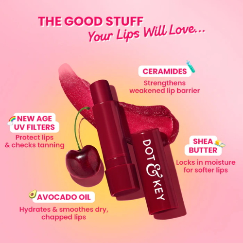 Dot & Key SPF 50+ Barrier Repair Hydrating Lip Balm (Cherry Crimson - High Tinted)