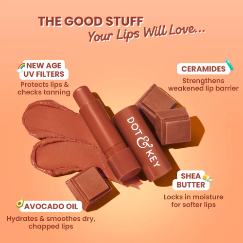 Dot & Key SPF 50+ Barrier Repair Hydrating Lip Balm (Cocoa Nude - Medium Tinted)