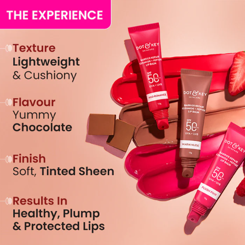 Dot & Key Ceramide + Peptide Lip Balm SPF 50 PA+++ (Plush Pink)