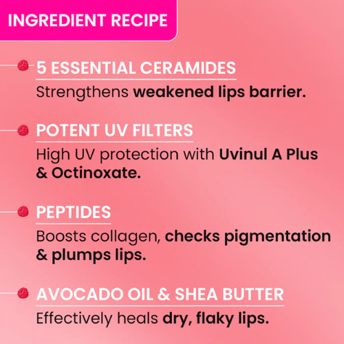 Dot & Key Ceramide + Peptide Lip Balm SPF 50 PA+++ (Plush Pink)