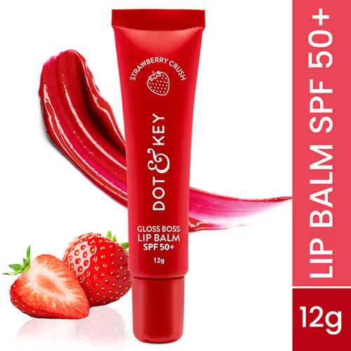 Dot & Key Vitamin C + E Brightening Lip Balm with SPF 50+ (Strawberry Crush High Tinted)