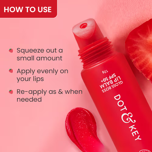 Dot & Key Vitamin C + E Brightening Lip Balm with SPF 50+ (Strawberry Crush High Tinted)
