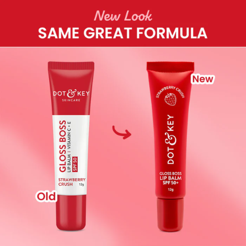Dot & Key Vitamin C + E Brightening Lip Balm with SPF 50+ (Strawberry Crush High Tinted)