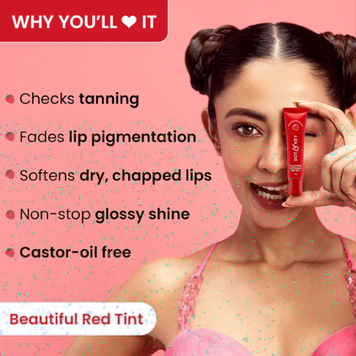 Dot & Key Vitamin C + E Brightening Lip Balm with SPF 50+ (Strawberry Crush High Tinted)