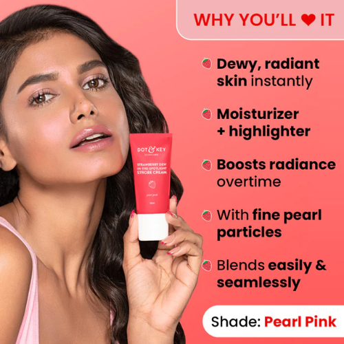 Dot & Key Strobe Cream (Moisturizer + Highlighter) Strawberry - Pearl Pink