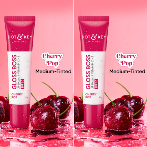 Dot & key SPF 50+ Vitamin C + E Brightening Lip Balm - Pack of 2 (Cherry Pop)