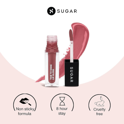SUGAR Cosmetics Time To Shine Lip Gloss 02 Velma Pinkley (Pink Nude)