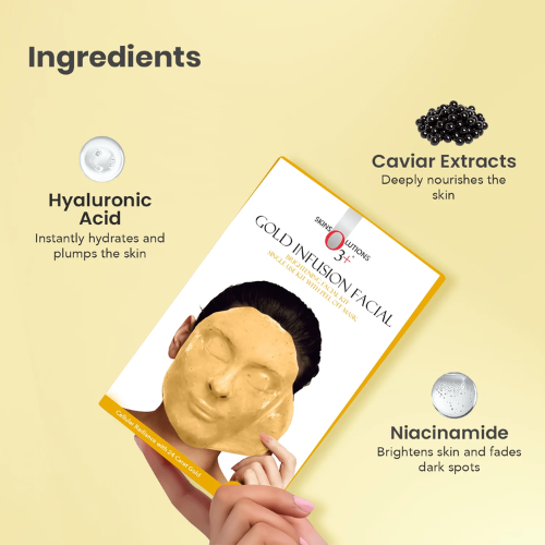 O3+Gold Infusion Facial Peel Of Facial Kit for Softening and Smoothening Skin (45g)