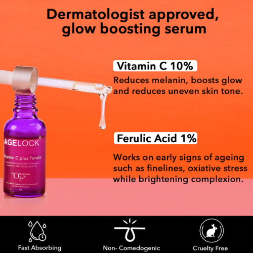 O3+ Agelock Vitamin C Plus Ferulic for Wheatish Skin Brightening(30g)