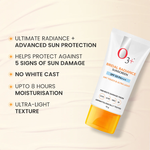 O3+ Bridal Radiance Sunscreen SPF 50 PA +++ (75g)