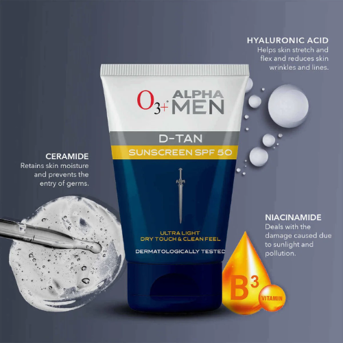 O3+ ALPHA MEN D TAN Sunscreen (50gm)
