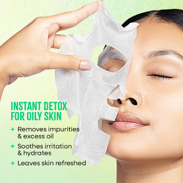 Nykaa Black Mud + Aloe Vera Sheet Mask For Purified Skin-Formulated In Korea - For All Skin Types (20ml)