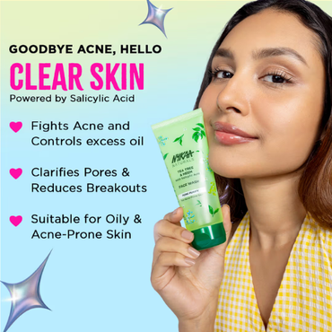 Nykaa Naturals Tea Tree & Neem With Salicylic Acid Face Wash For Pore Purifying-For Acne & Oily Skin (100ml)